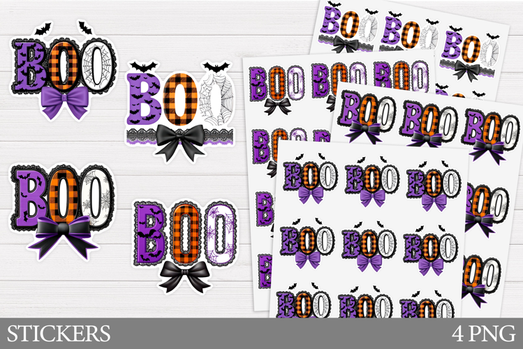 Boo Sticker Printable. Halloween Sticker Design