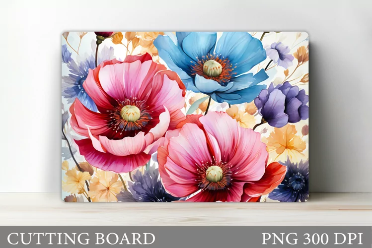 Flowers Cutting Board. Kitchen Cutting Board Sublimation