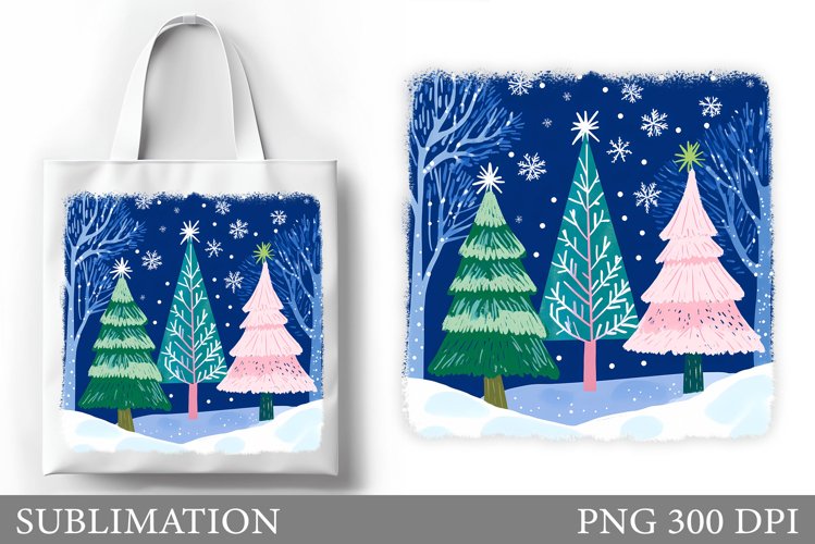 Christmas Tree Tote Bag. Christmas Tote Bag Sublimation example image 1