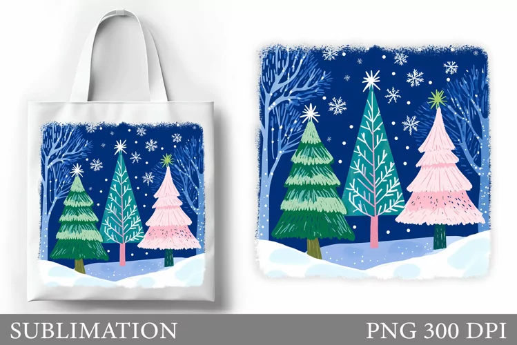 Christmas Tree Tote Bag. Christmas Tote Bag Sublimation