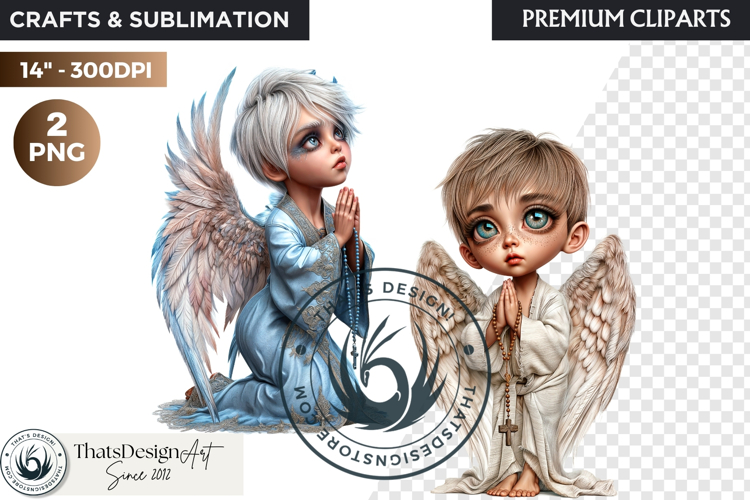 Little Angel praying clipart PNG, Cute angel, christian art
