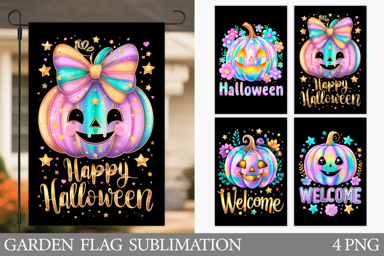 Halloween Pumpkin Garden Flag. Halloween Garden Flag Design