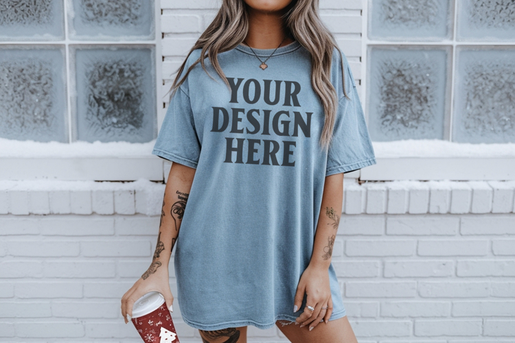 Bay Christmas Comfort Colors 1717 TShirt Mockup,cc1717 mock