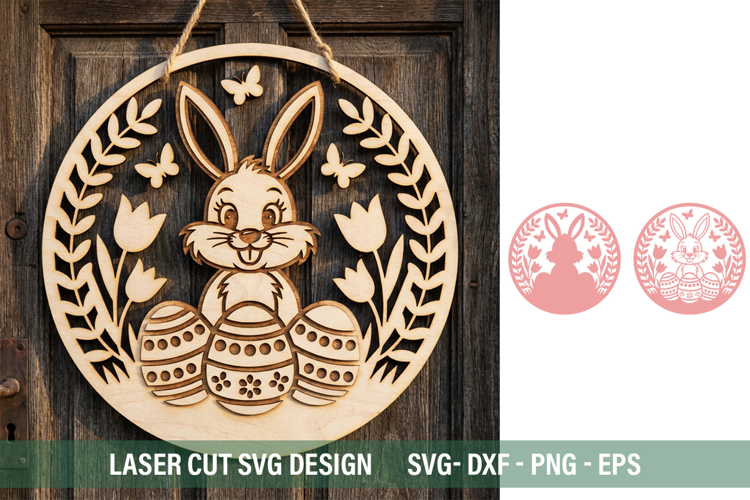 Easter Bunny Egg SVG - Laser Cut Design