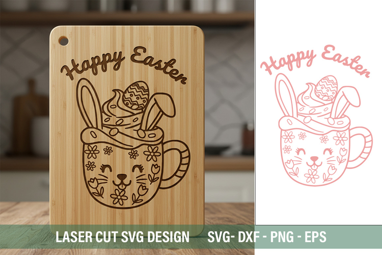 Happy Easter SVG - Laser Cut Design
