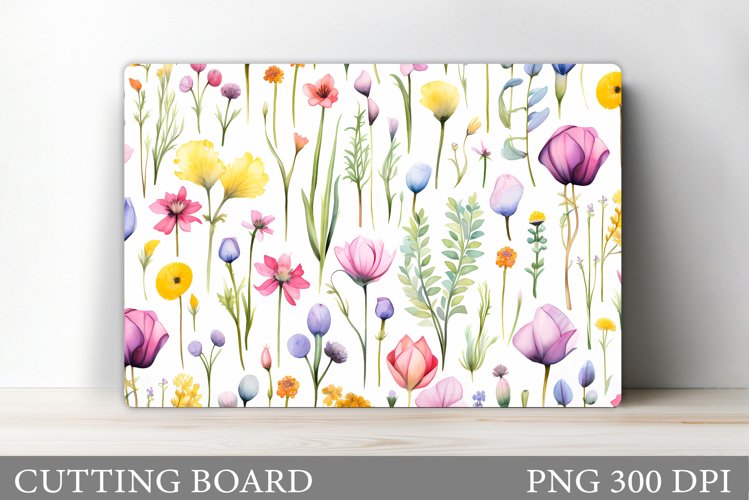 Wildflowers Cutting Board. Flowers Kitchen Cutting Board