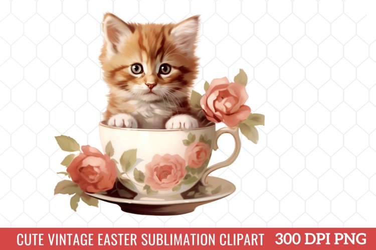 Cute Vintage Easter Sublimation Clipart example image 1