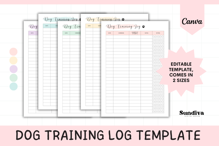 Dog Training Log Template 4 | With Star Rating