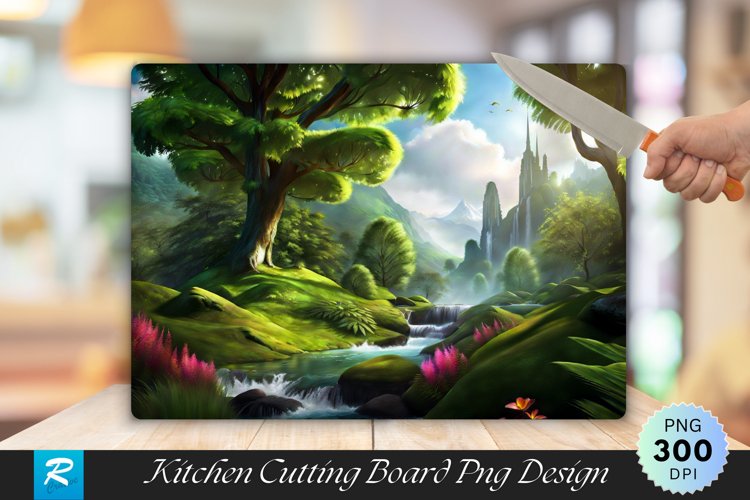3D Nature Cutting Board Sublimation Design example image 1