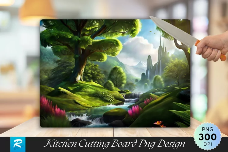 3D Nature Cutting Board Sublimation Design