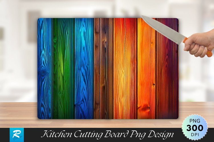 Multicolored Wooden Cutting Board Sublimation Design example image 1