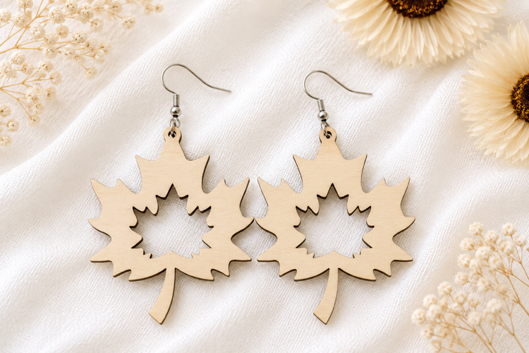 Fall Autumn Laser Cut Earring SVG