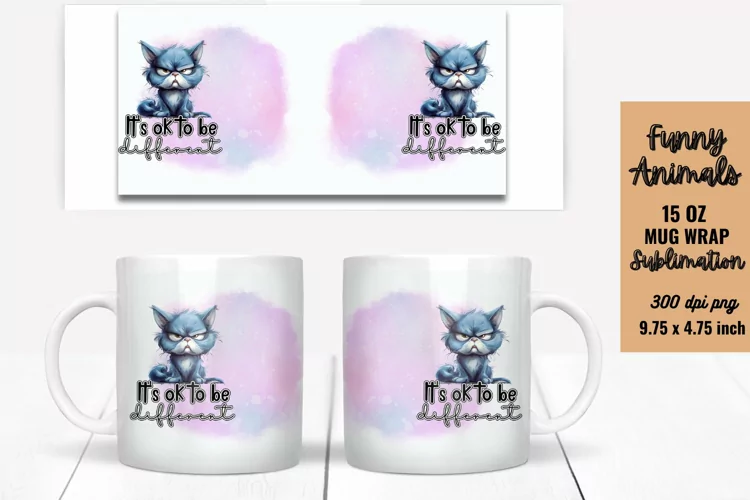 Funny Animals Mug Wrap Sublimation, Mug Wrap PNG