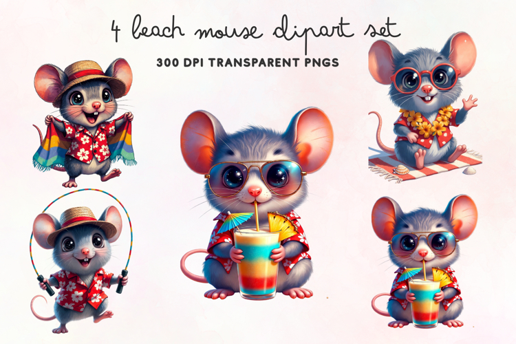 Beach Mouse Clipart PNG