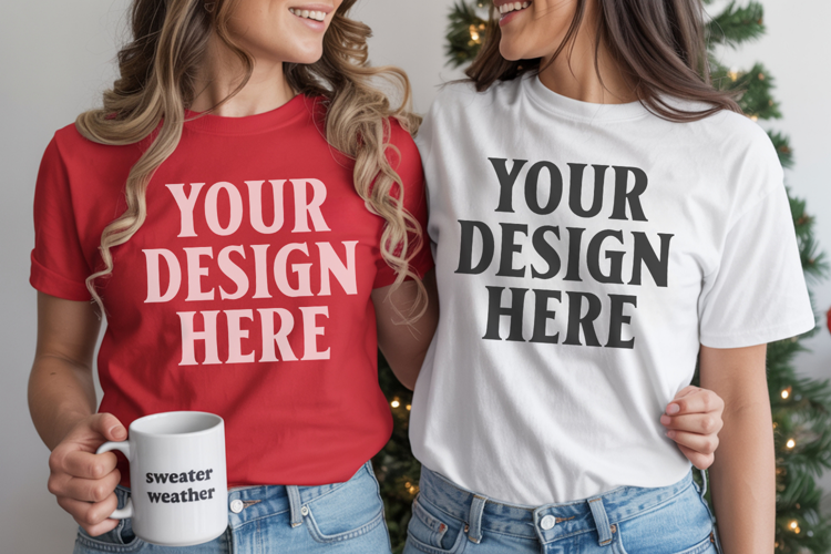 Bella Canvas 3001 Christmas Couple Mockup ,3001 Couple Mock