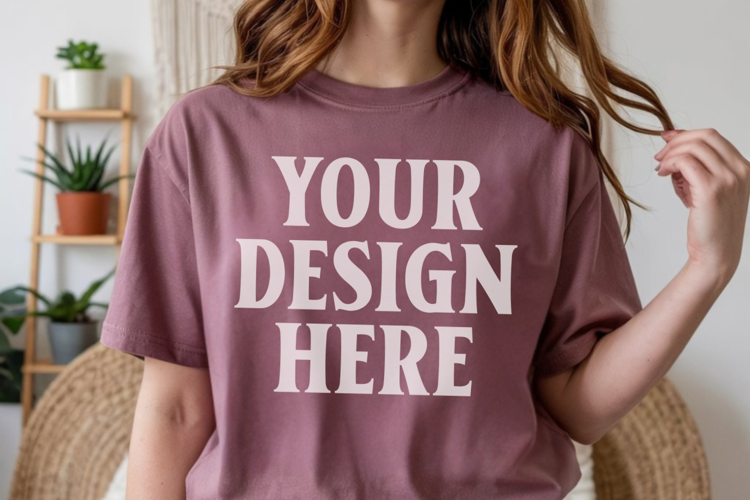 Comfort Colors 1717 Berry TShirt Mockup, CC1717 mockup, Tran