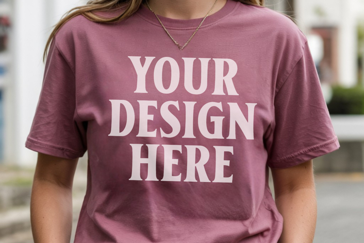Comfort Colors 1717 Berry TShirt Mockup, CC1717 mockup, Tran