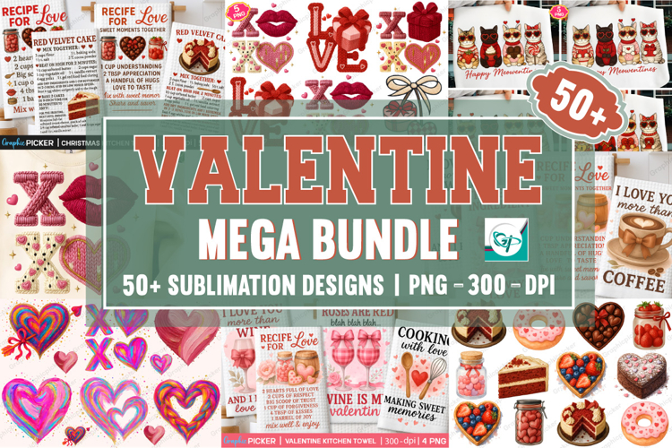 Valentine PNG Mega Bundle, Valentine Big Bundle, Valentine