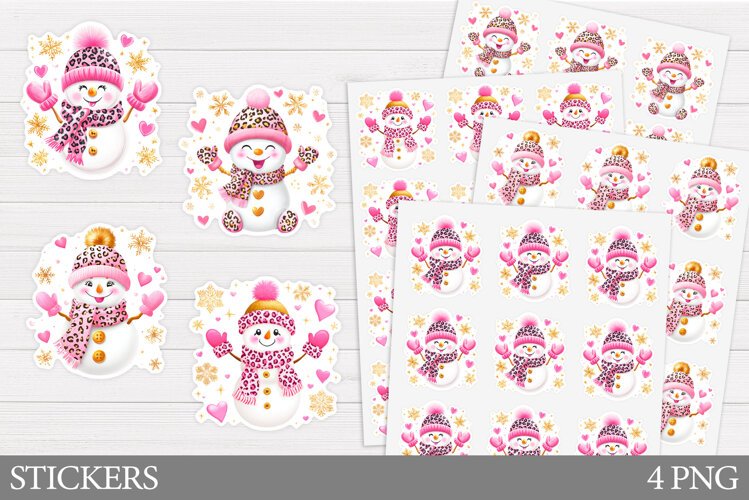Cute Snowman Sticker Design. Christmas Sticker Printable example image 1