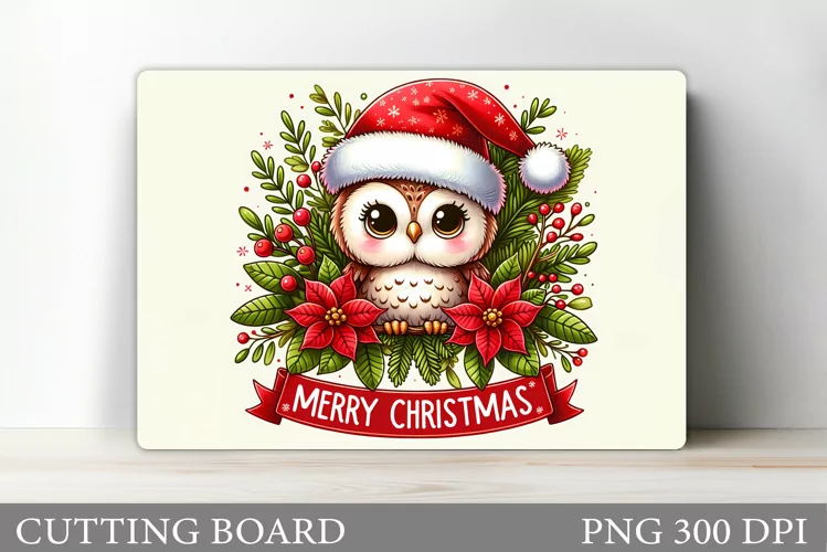 Christmas Owl Cutting Board. Christmas Cutting Board