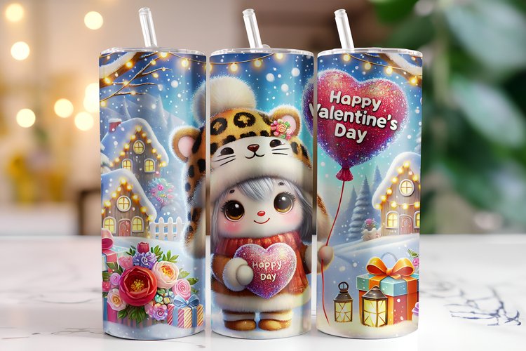 Happy Valentines Day Tumbler Wrap Sublimation
