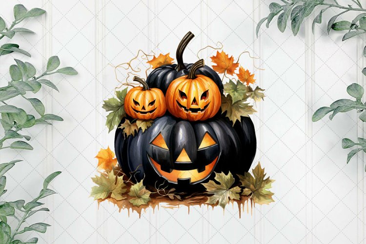Black Pumpkins Sublimation Clipart