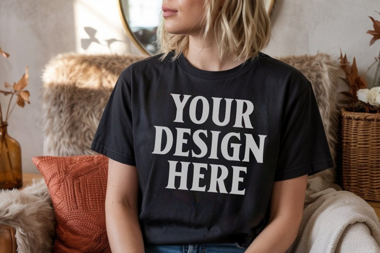 Black Tshirt Mockup Image 20