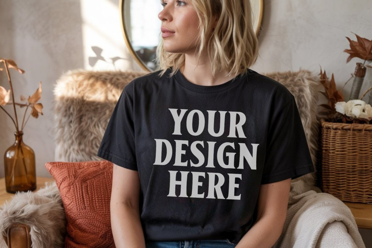 Black Tshirt Mockup Image 9