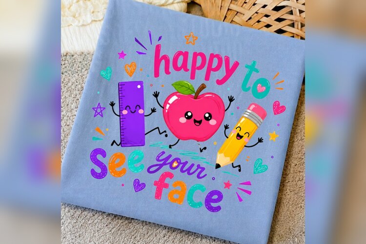 Happy To See Your Face PNG, Cute Teacher Apple Design example image 1
