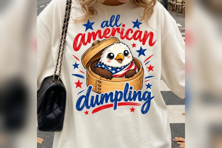 All American Dumpling Eagle PNG, Cute Patriotic Bald Eagle example image 1