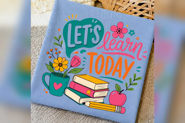 Lets Learn Today PNG, Teacher Back to School PNG, Books Appl