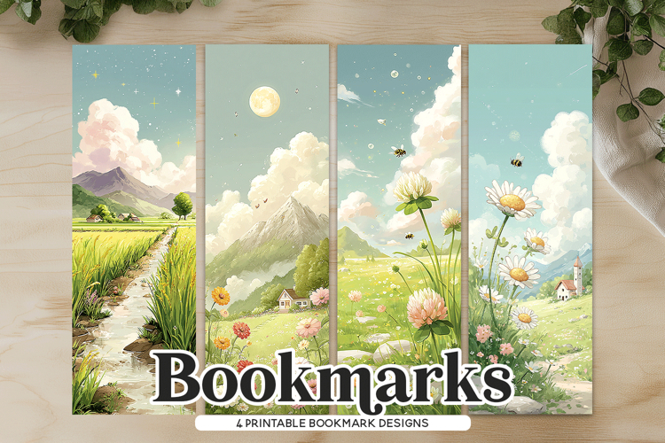Whimsical Countryside Sky Bookmark Set