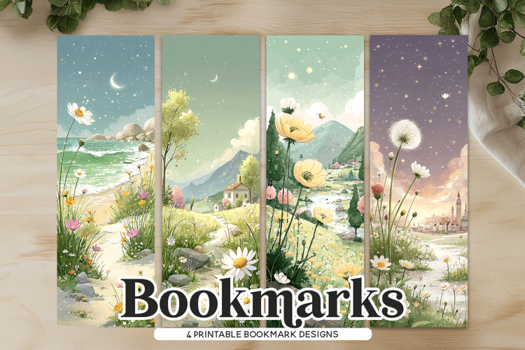 Moonlit Meadow Fantasy Bookmark Set