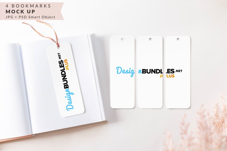 4 Bookmarks Boho Style Mock up example image 1