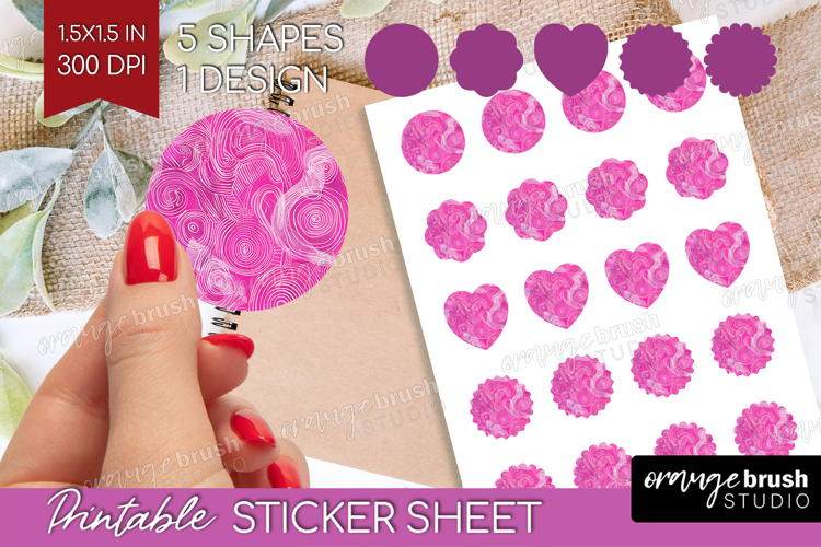 Brush Stroke Round Sticker - Abstract Printable Sticker