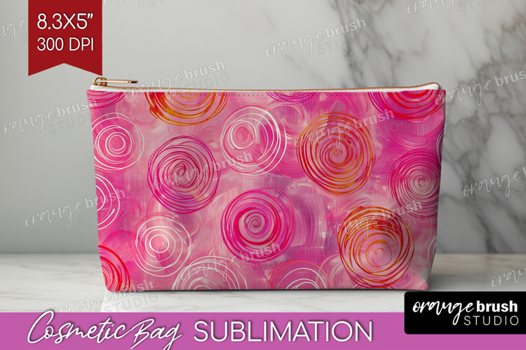 Brush Stroke Cosmetic Bag - Abstract Makeup Bag PNG