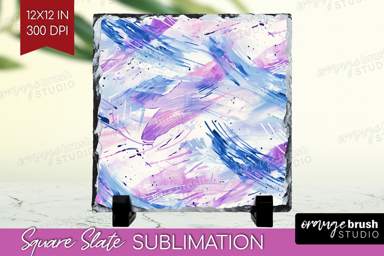 Brush Stroke Slate PNG - Abstract Square Slate Sublimation