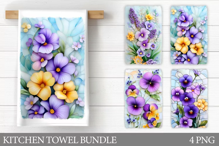 Flowers Kitchen Towel. Floral Kitchen Towel Sublimation