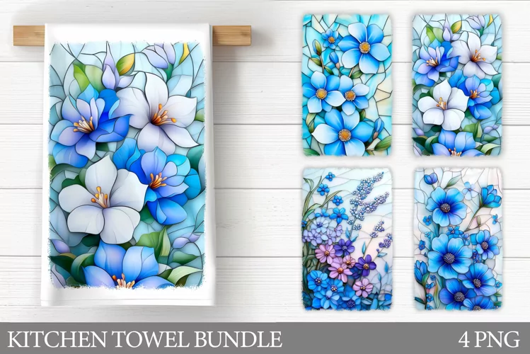 Flowers Kitchen Towel. Wildflowers Kitchen Towel Design