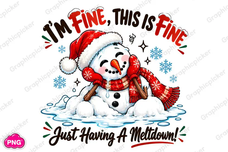 It's Fine I'm Fine Everything is Fine PNG, Christmas PNG