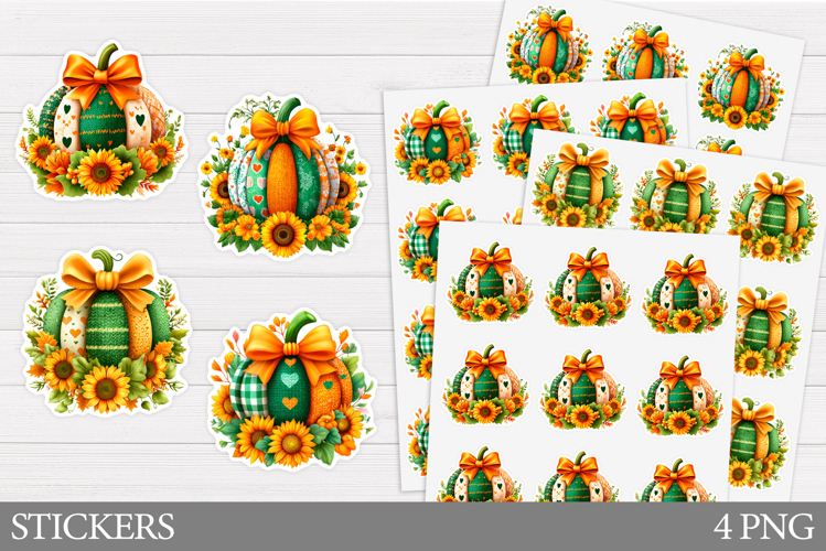Pumpkin Sticker Printable. Pumpkin Floral Sticker Design