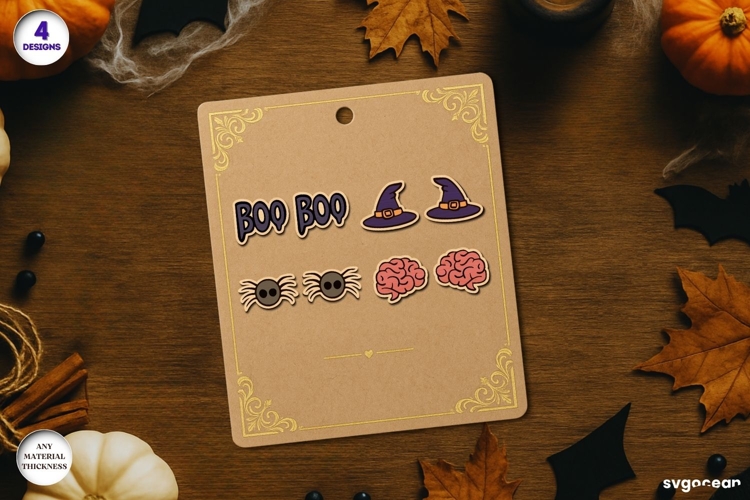 Halloween Stud Earrings Laser Cut | Jewerly | SVG
