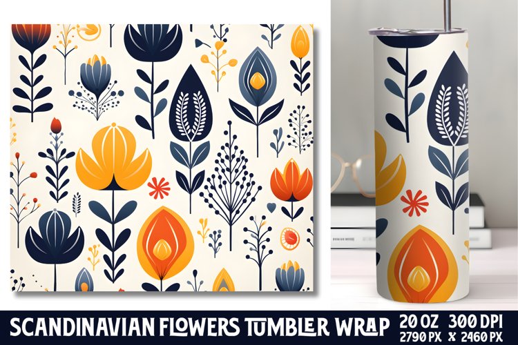 Scandinavian Flowers Tumbler