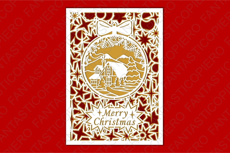 Merry Christmas SVG PNG, Greeting Card SVG for Cut Machines.