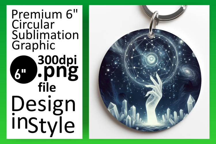 Sophisticated Round Design Keychain Art , Mystic