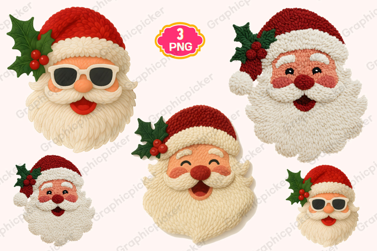 Yarn Santa Png Crochet Yarn Christmas, Santa Faux Yarn PNG