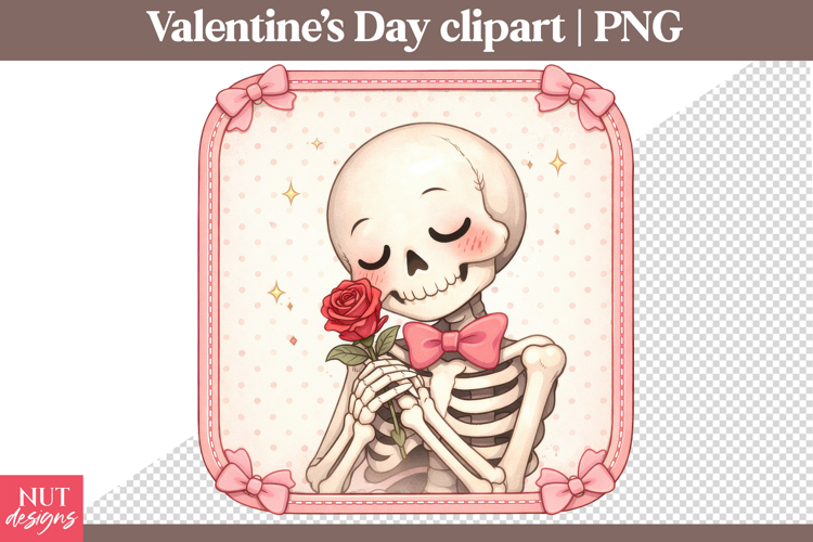 Valentines day clipart Romantic Skeleton Valentine Clipart