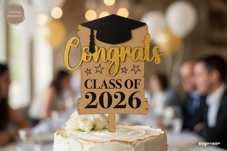 Graduation Cake Topper Laser Cut | Glowforge | SVG