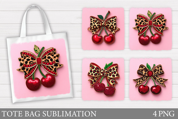 Cherry Sublimation. Cherry Tote Bag Design