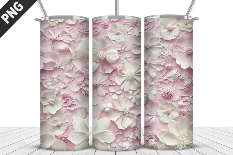 3D Prettiest Flowers Tumbler Wrap | Sublimation Design